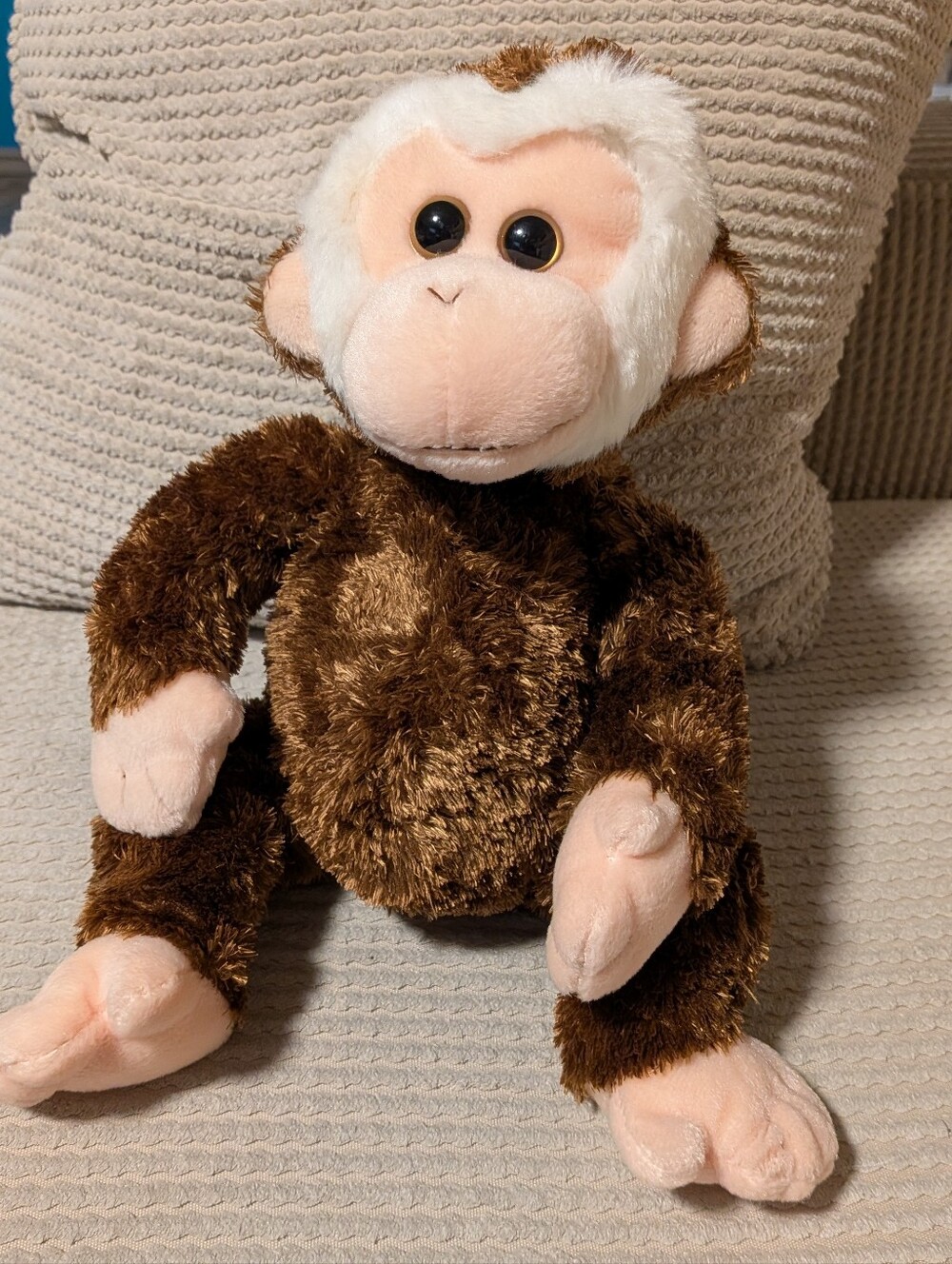 Ty Hoodwink. Plush Brown & Cream Monkey Stuffed Animal. Beanie Buddy Tylon Silk